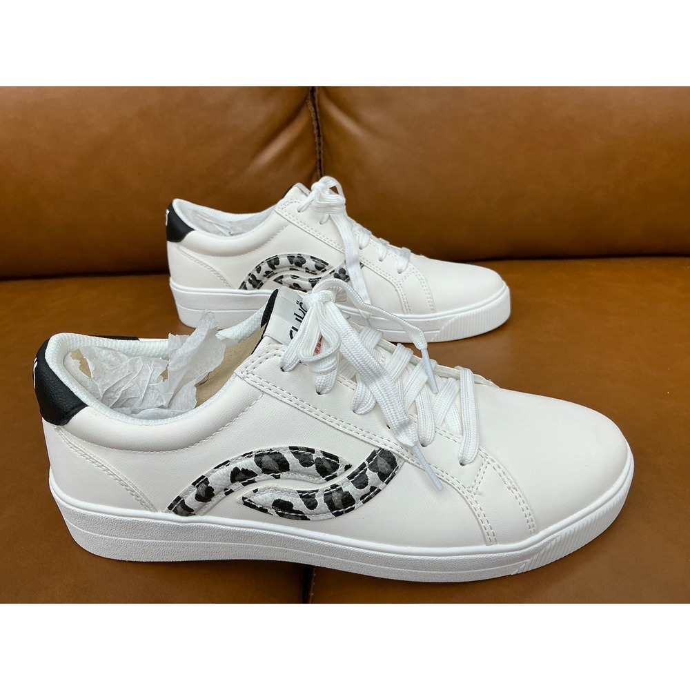 Ryka Viv Next Sneakers Women Size 8 White New Leopard Print Platform A686585